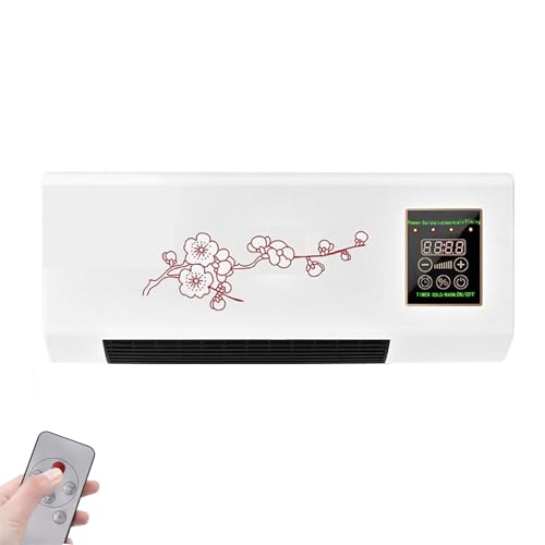 YSXXIAN Split Max Portable Wall Fan 2-in-1 Cooling and Heating 1800W Remote Control White