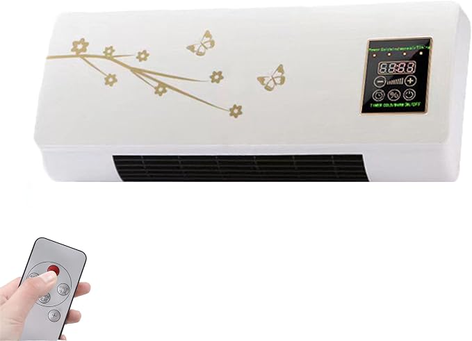 YSXXIAN Split Max Portable Wall Fan 2-in-1 Cooling and Heating 1800W Remote Control White