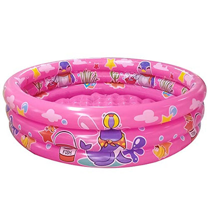 Big Summer 3-Ring Inflatable Kiddie Pool 48-Inch Round Blue