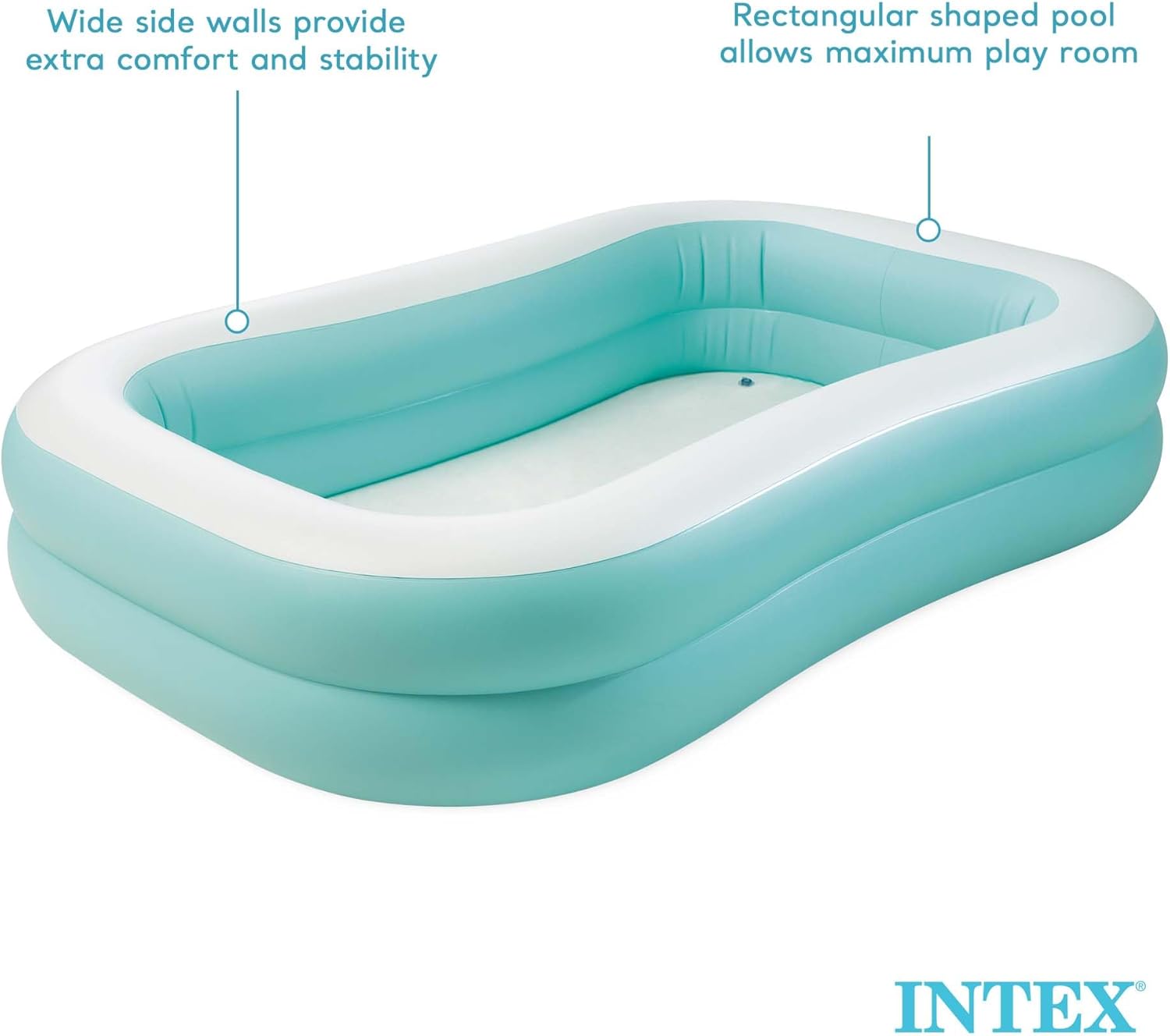 Intex Swim Center Inflatable Family Pool Rectangular 90in x 60in x 19in