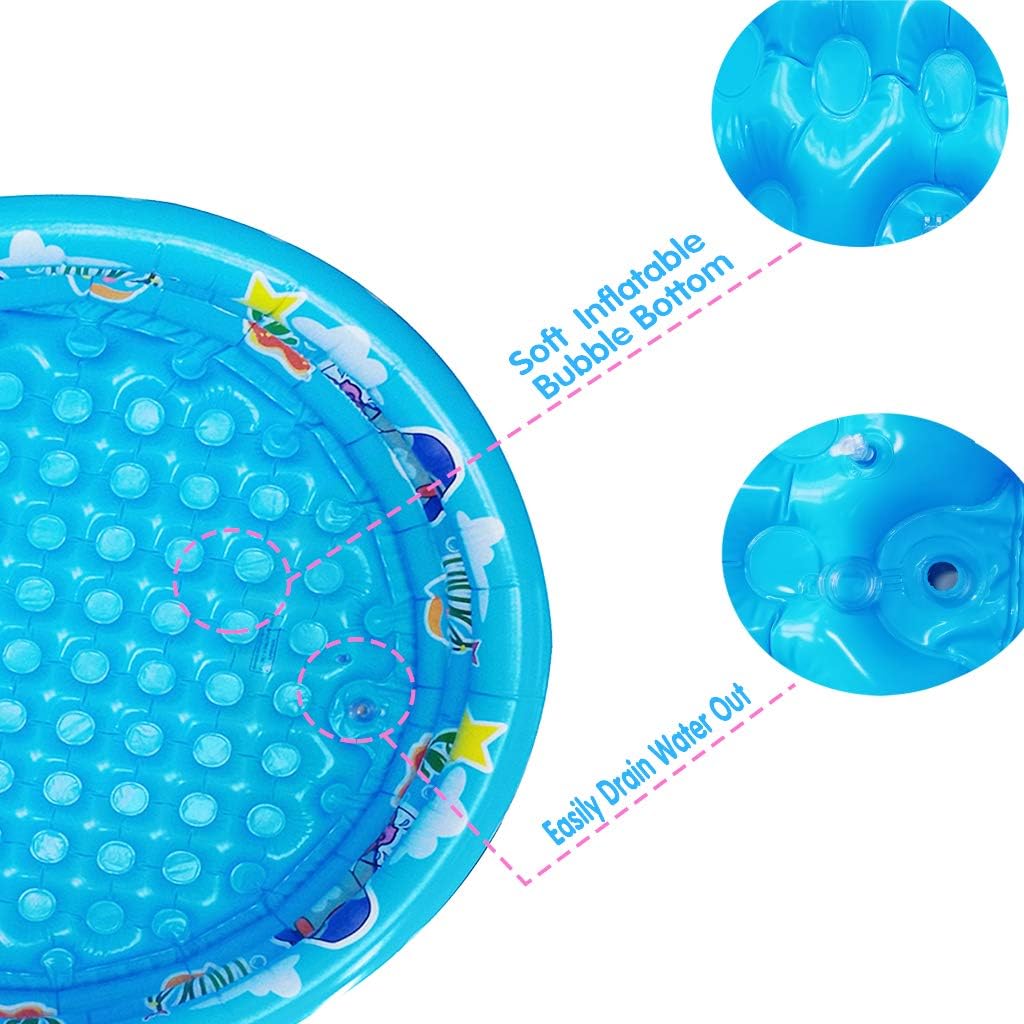 Big Summer 3-Ring Inflatable Kiddie Pool 48-Inch Round Blue