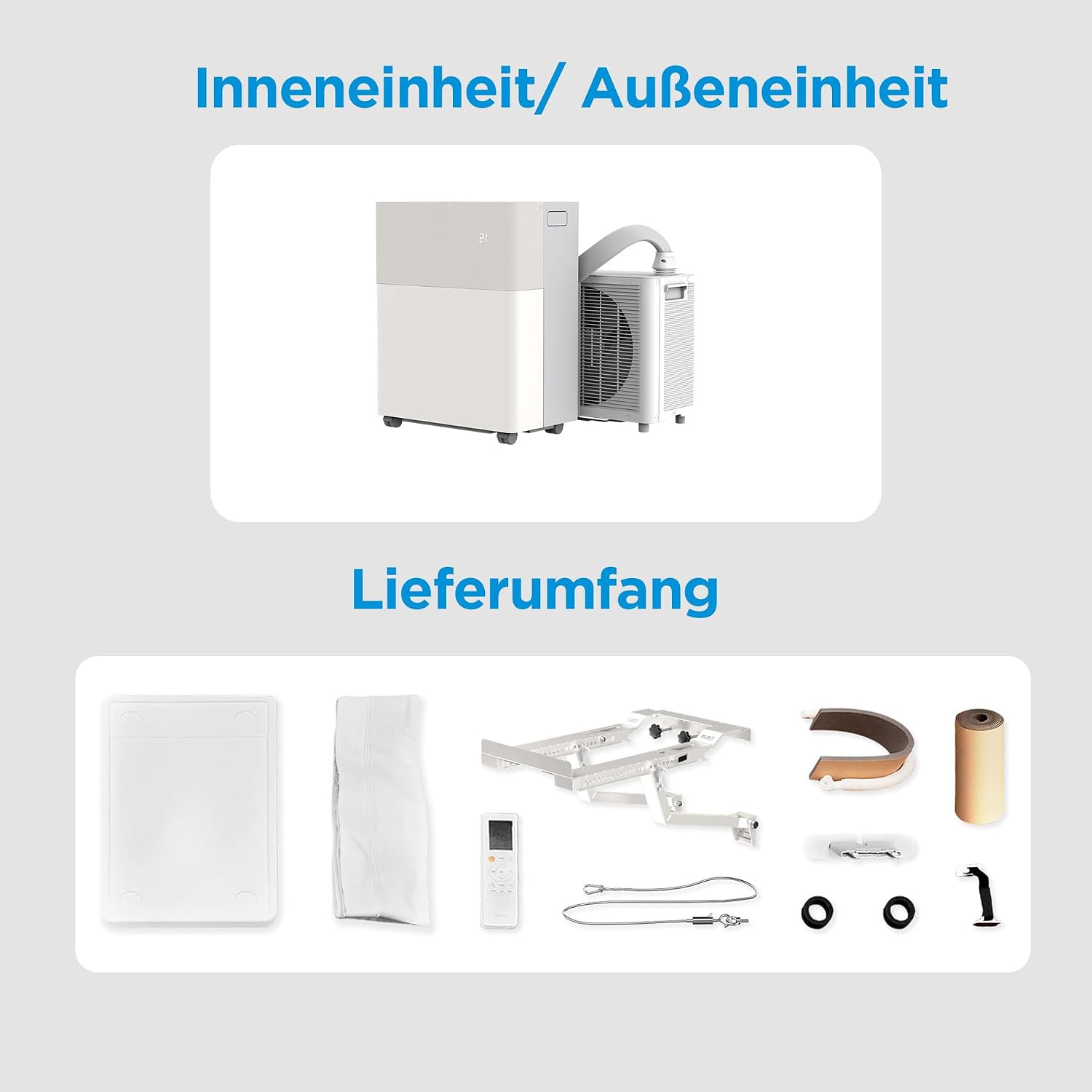 Midea PortaSplit-E Portable Air Conditioner 12000 BTU 4-in-1 Cooling Heating Dehumidifier Fan Peach
