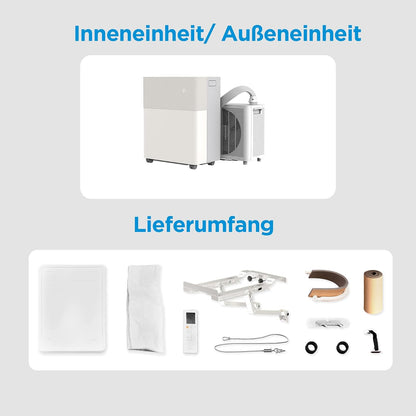 Midea PortaSplit-E Portable Air Conditioner 12000 BTU 4-in-1 Cooling Heating Dehumidifier Fan Peach