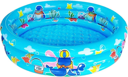 Big Summer 3-Ring Inflatable Kiddie Pool 48-Inch Round Blue