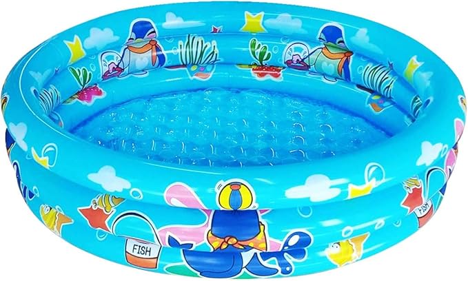 Big Summer 3-Ring Inflatable Kiddie Pool 48-Inch Round Blue