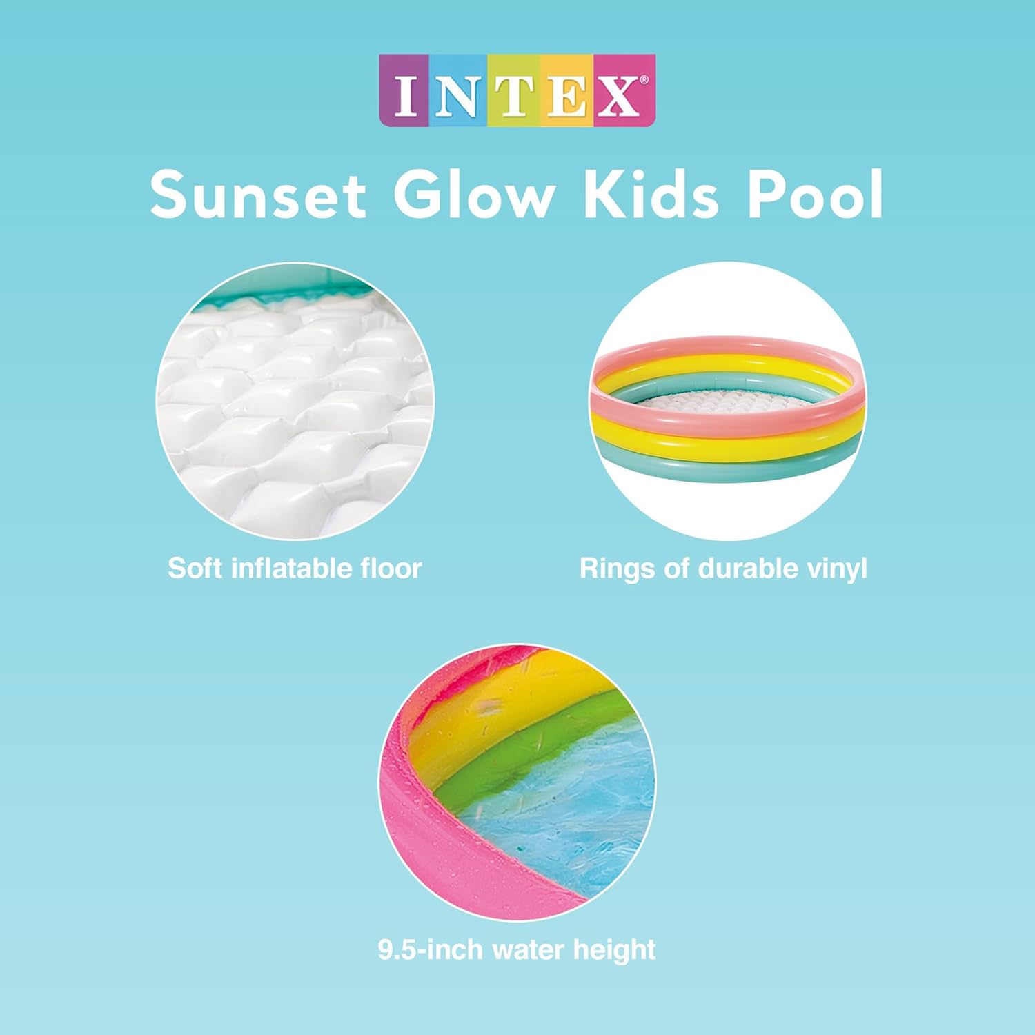 Intex Summer Sunset Glow Inflatable Kiddie Pool 58in Round