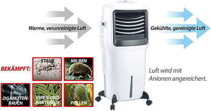 Sichler LW-550 Evaporative Air Cooler 20L 110W 3-Speed with Ionizer and Timer White