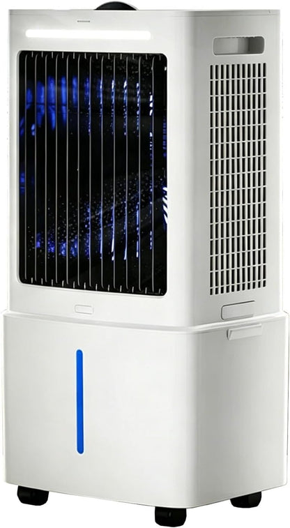 Generisch ZZDZABKZC Portable Evaporative Cooler 20L 2000 m³/h 3-in-1 Fan Humidifier White