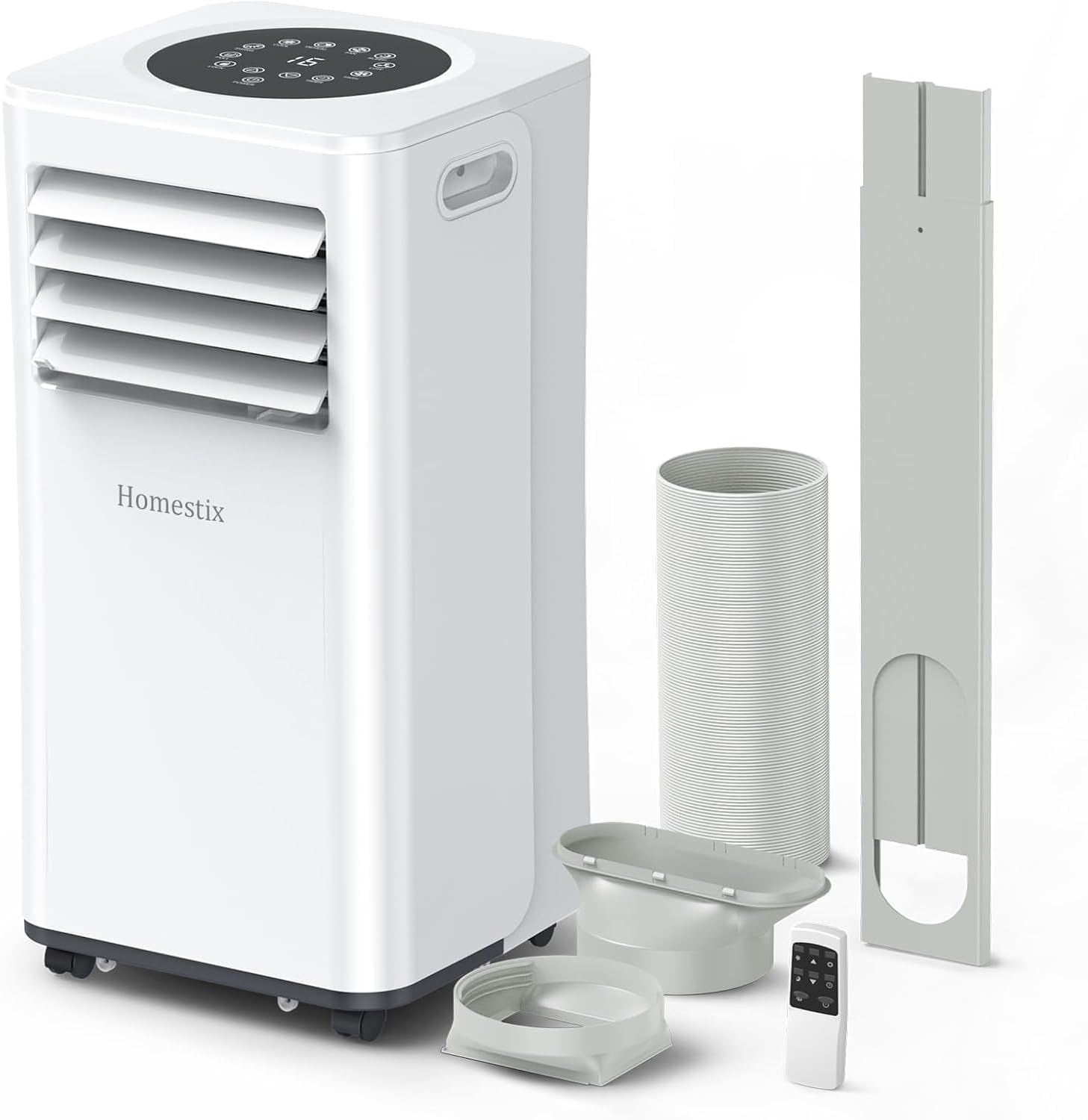 Homestix JHS-A016-07KR2/Q Portable Air Conditioner 7000 BTU 4-in-1 Cooling Dehumidifier Fan White
