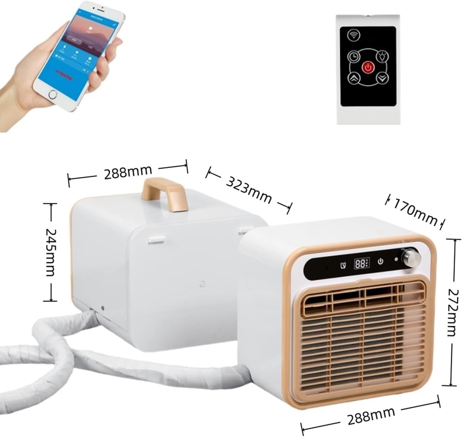 MEUBLLY BSAPCCBSV Portable Air Conditioner 5000 BTU Split Cooling System White