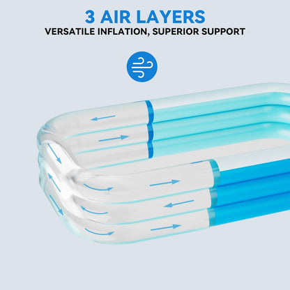 WavYoo 10ft Inflatable Pool Oversized Rectangular Swimming Pool Blue