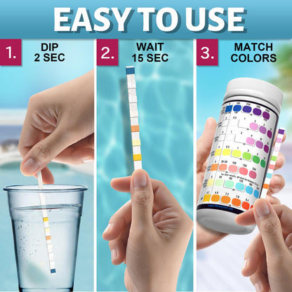 Easytest 7-Way Pool Test Strips 150-Count for Spas