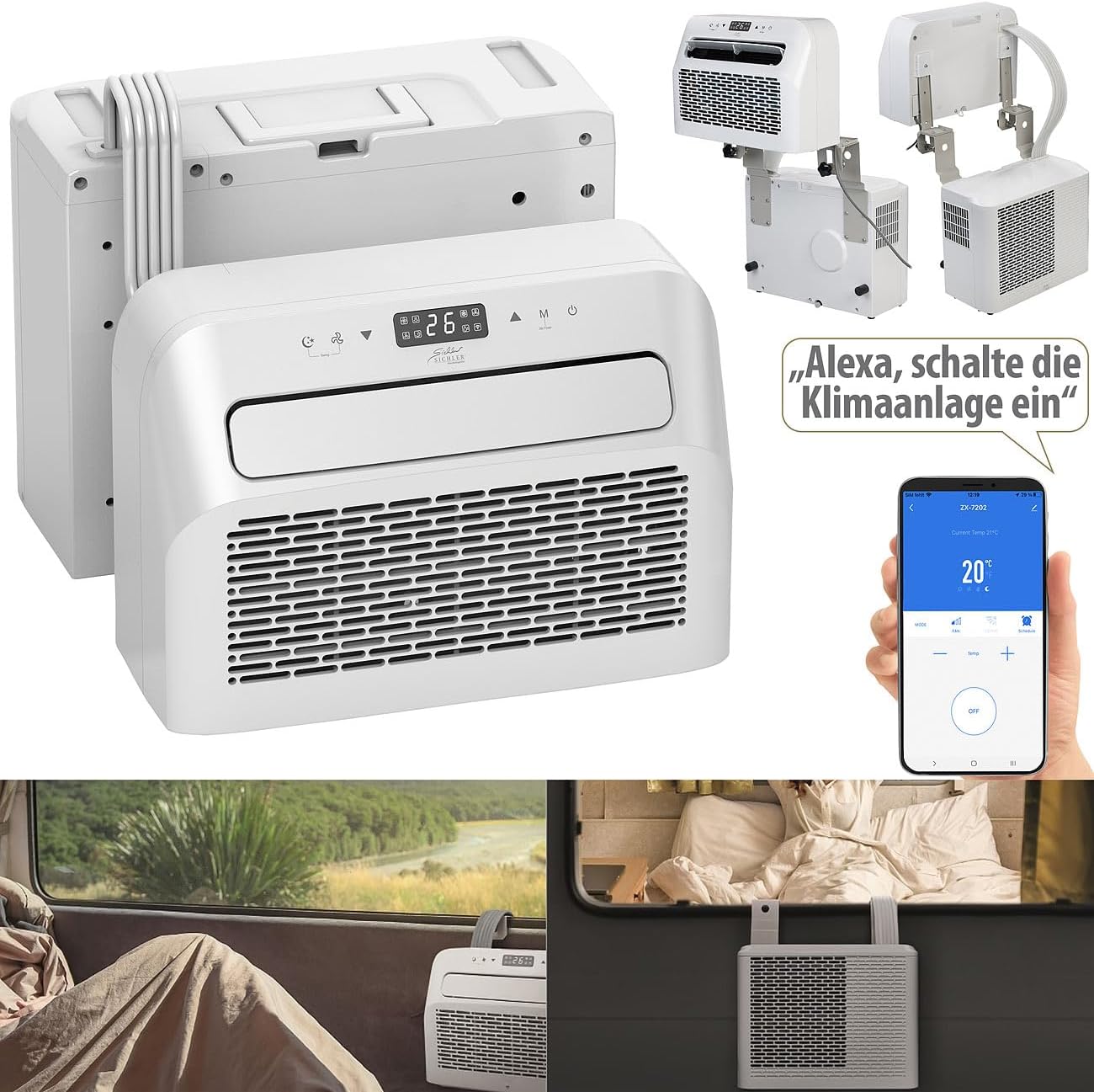 Sichler Haushaltsgeräte ZX7202 Split-Klimaanlage 5.000 BTU/h WLAN Weiß