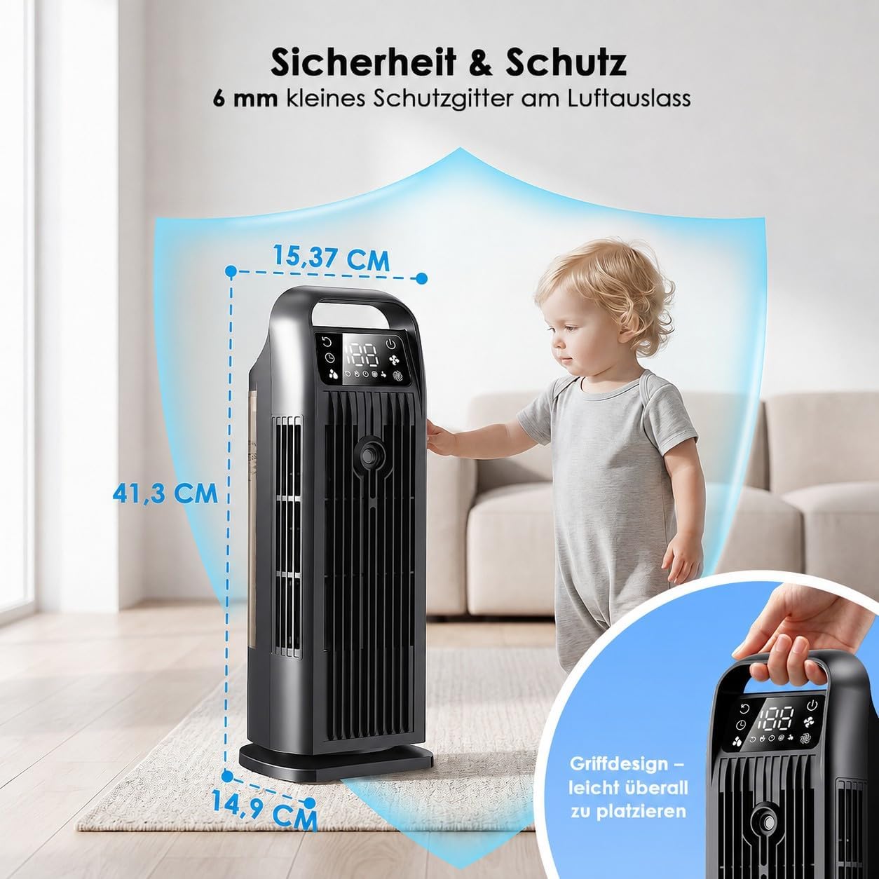 Zenolix KF1 Portable Air Conditioner 6-in-1 Evaporative Cooler 1200ml Matt Black
