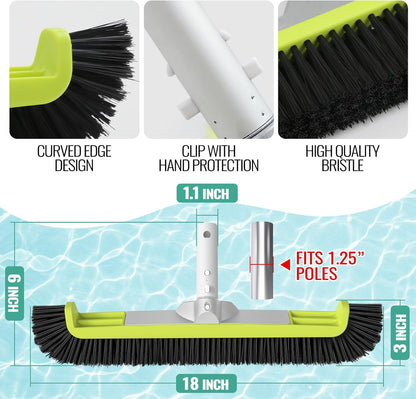 OSAMEDA 18in Curved Pool Brush Head for Swimming Pool Walls
