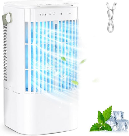 Mr.Pufferfish YP3568 Portable Air Conditioner 4-in-1 Evaporative Cooler 1000ml White