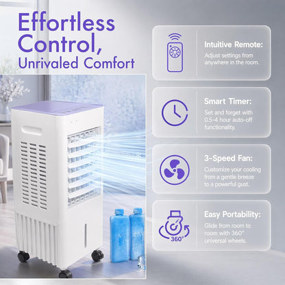 Simsky AC-4in1-12L Portable Evaporative Cooler 12L 4-in-1 Fan Humidifier White