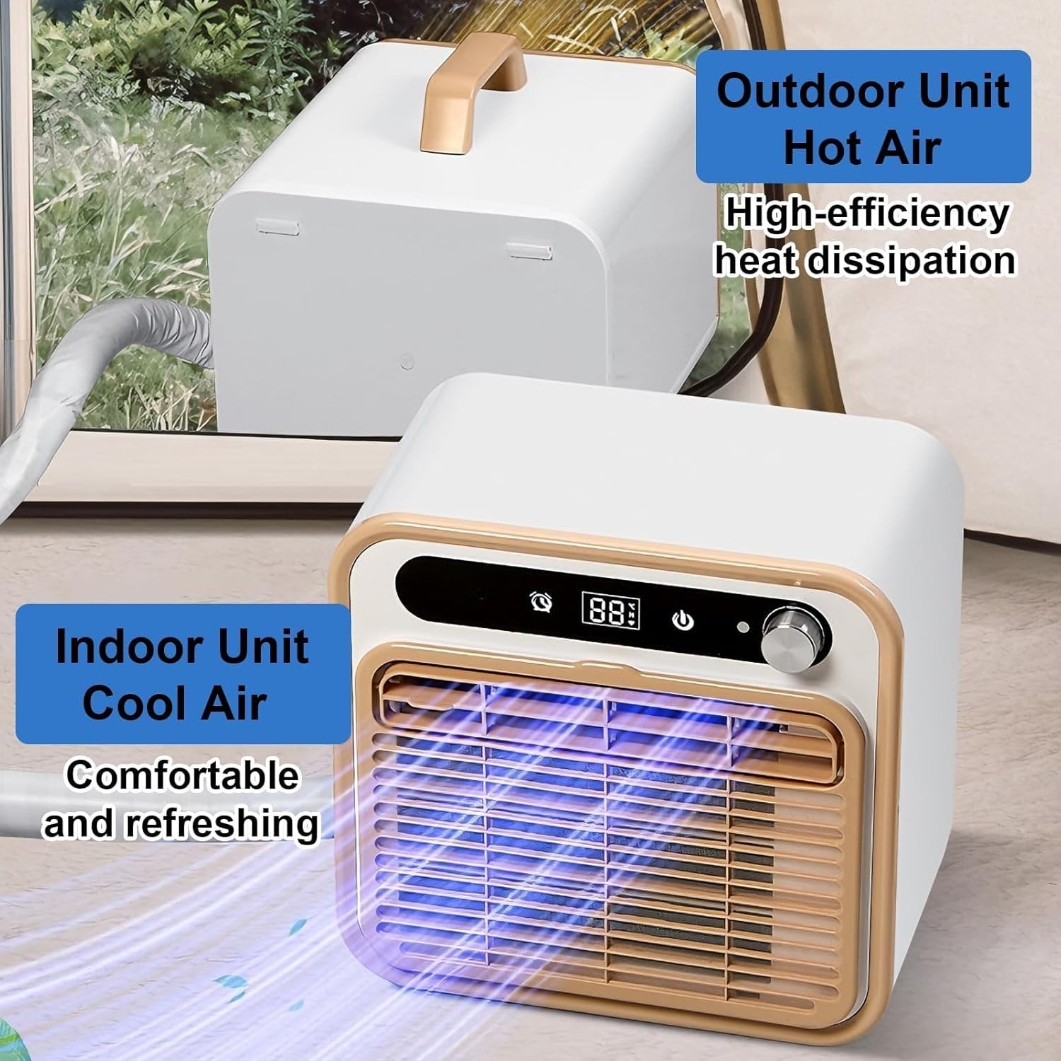 MEUBLLY BSAPCCBSV Portable Air Conditioner 5000 BTU Split Cooling System White