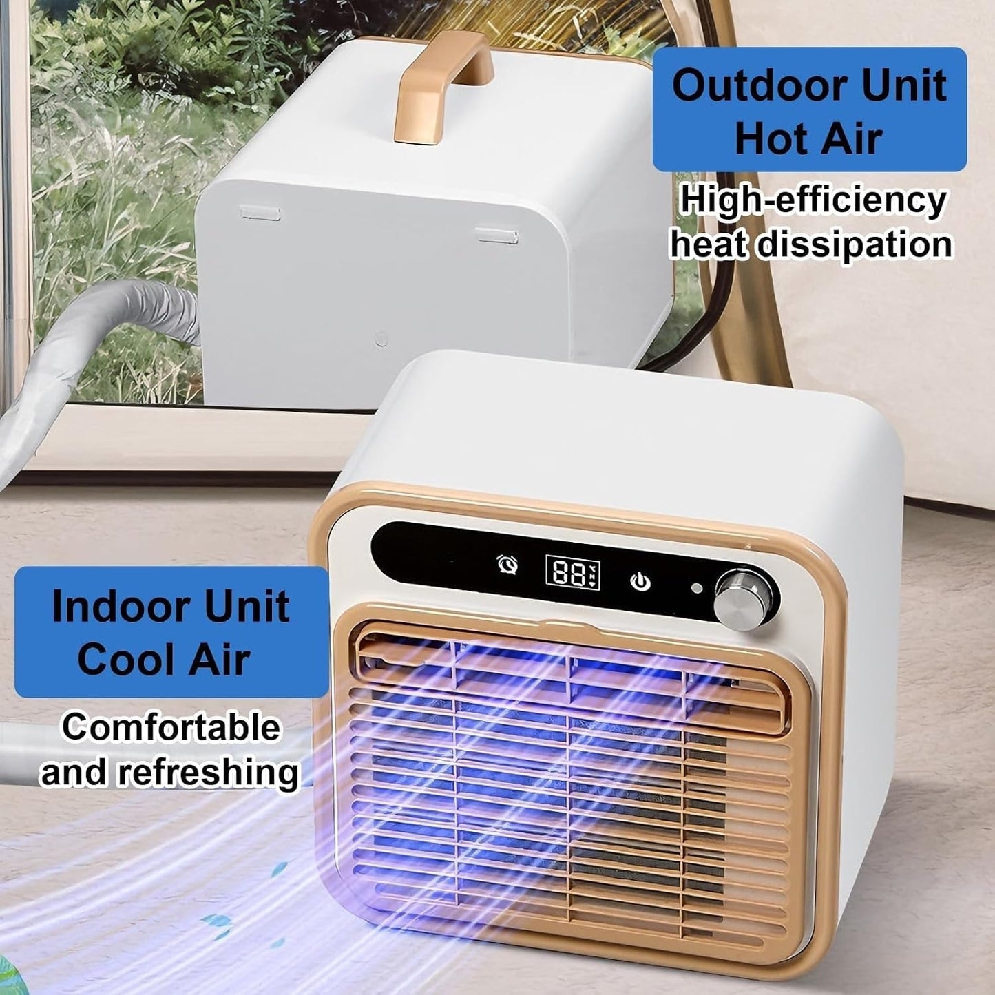 MEUBLLY BSAPCCBSV Portable Air Conditioner 5000 BTU Split Cooling System White