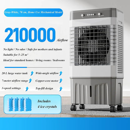 TBWFRD 3-in-1 Evaporative Air Cooler 1800 CFM 20L Tank 3-Speed Oscillating Fan Mechanical Style