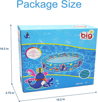 Big Summer 3-Ring Inflatable Kiddie Pool 48-Inch Round Blue