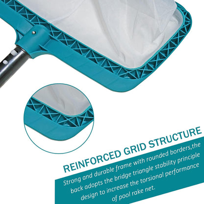 POOLWHALE Professional Pool Skimmer Net Heavy Duty Nylon Mesh 17in
