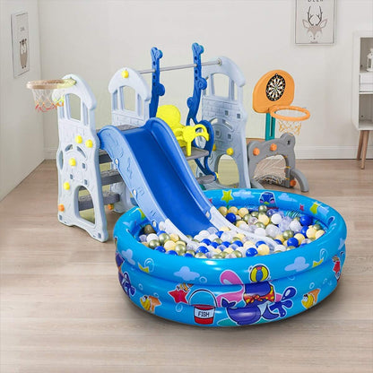 Big Summer 3-Ring Inflatable Kiddie Pool 48-Inch Round Blue