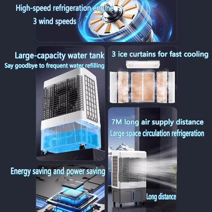 TBWFRD 3-in-1 Evaporative Air Cooler 1800 CFM 20L Tank 3-Speed Oscillating Fan Mechanical Style
