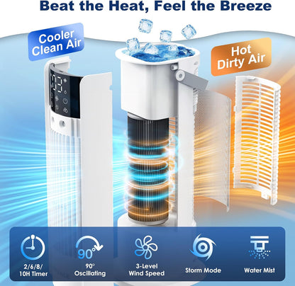 Terraspire F20 Portable Air Conditioner 4-in-1 Evaporative Cooler Fan White