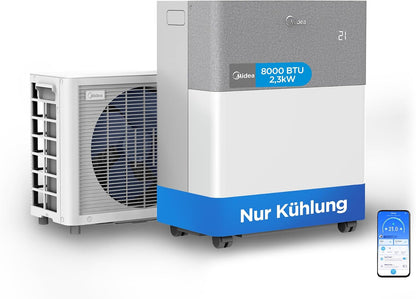 Midea PortaSplit Cool Portable Air Conditioner 8000 BTU 2.3 kW A++ 28 m² Gray