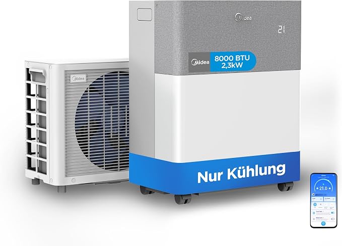 Midea PortaSplit Cool Portable Air Conditioner 8000 BTU 2.3 kW A++ 28 m² Gray