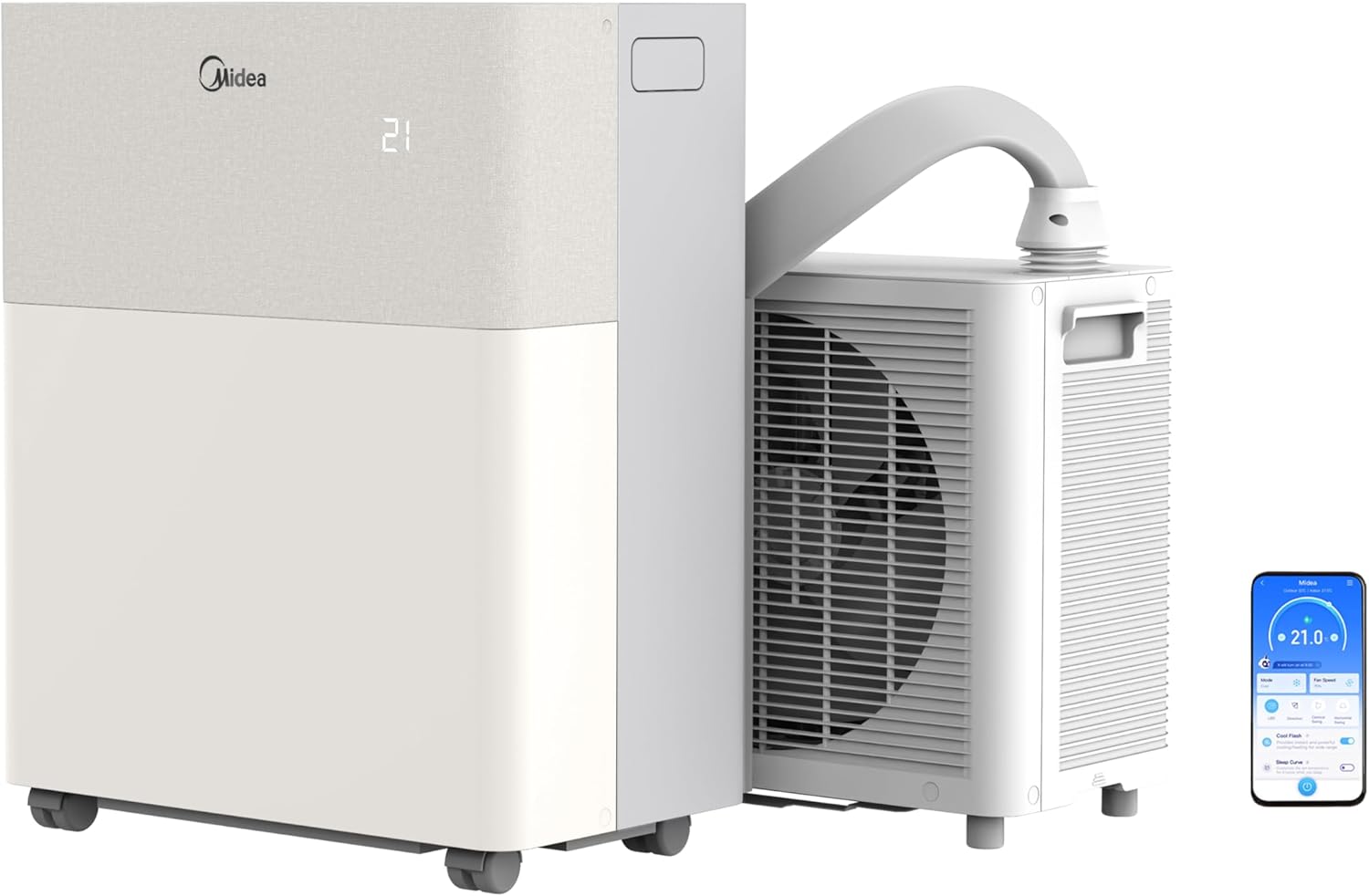 Midea PortaSplit-E Portable Air Conditioner 12000 BTU 4-in-1 Cooling Heating Dehumidifier Fan Peach