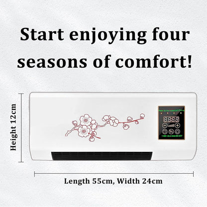 YSXXIAN Split Max Portable Wall Fan 2-in-1 Cooling and Heating 1800W Remote Control White