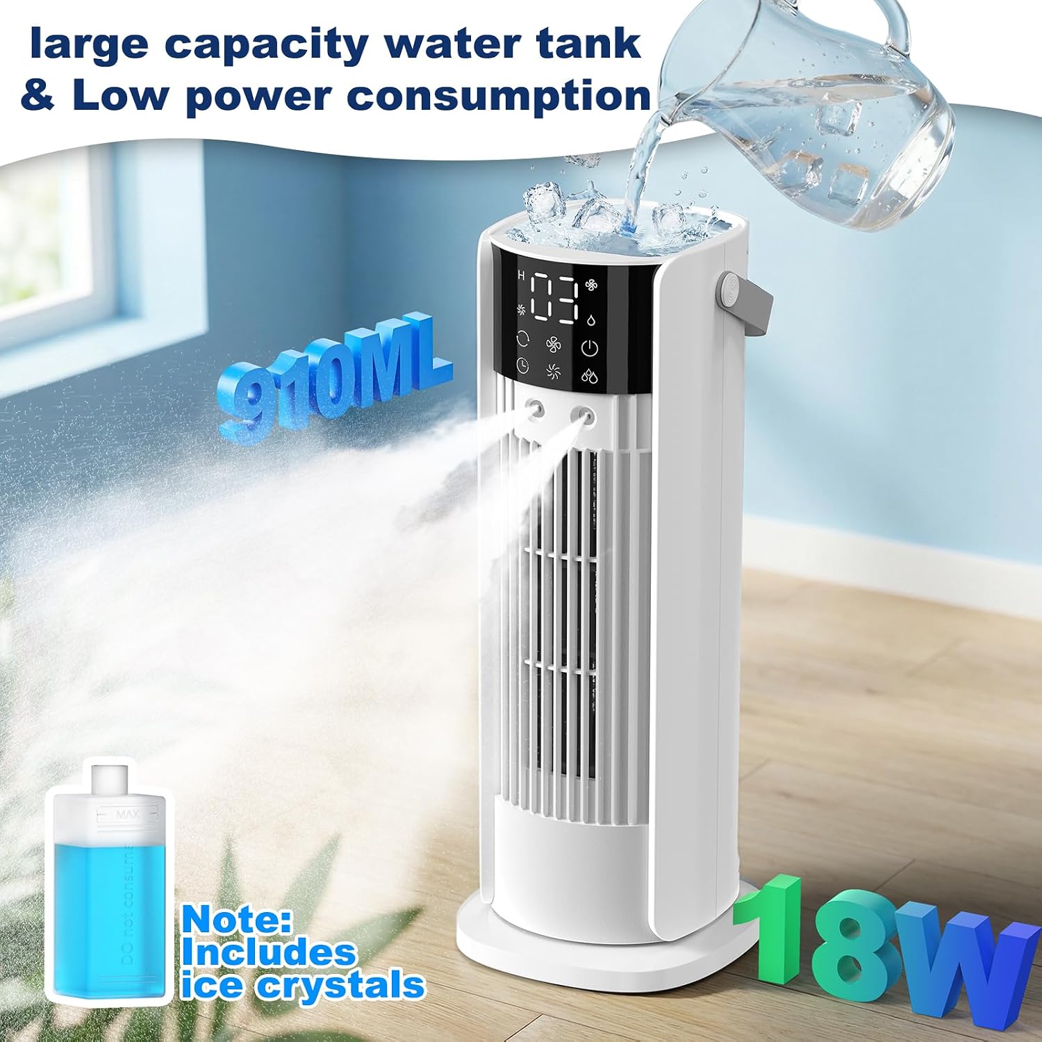 Terraspire F20 Portable Air Conditioner 4-in-1 Evaporative Cooler Fan White