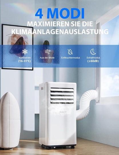 Homestix JHS-A016-07KR2/Q Portable Air Conditioner 7000 BTU 4-in-1 Cooling Dehumidifier Fan White