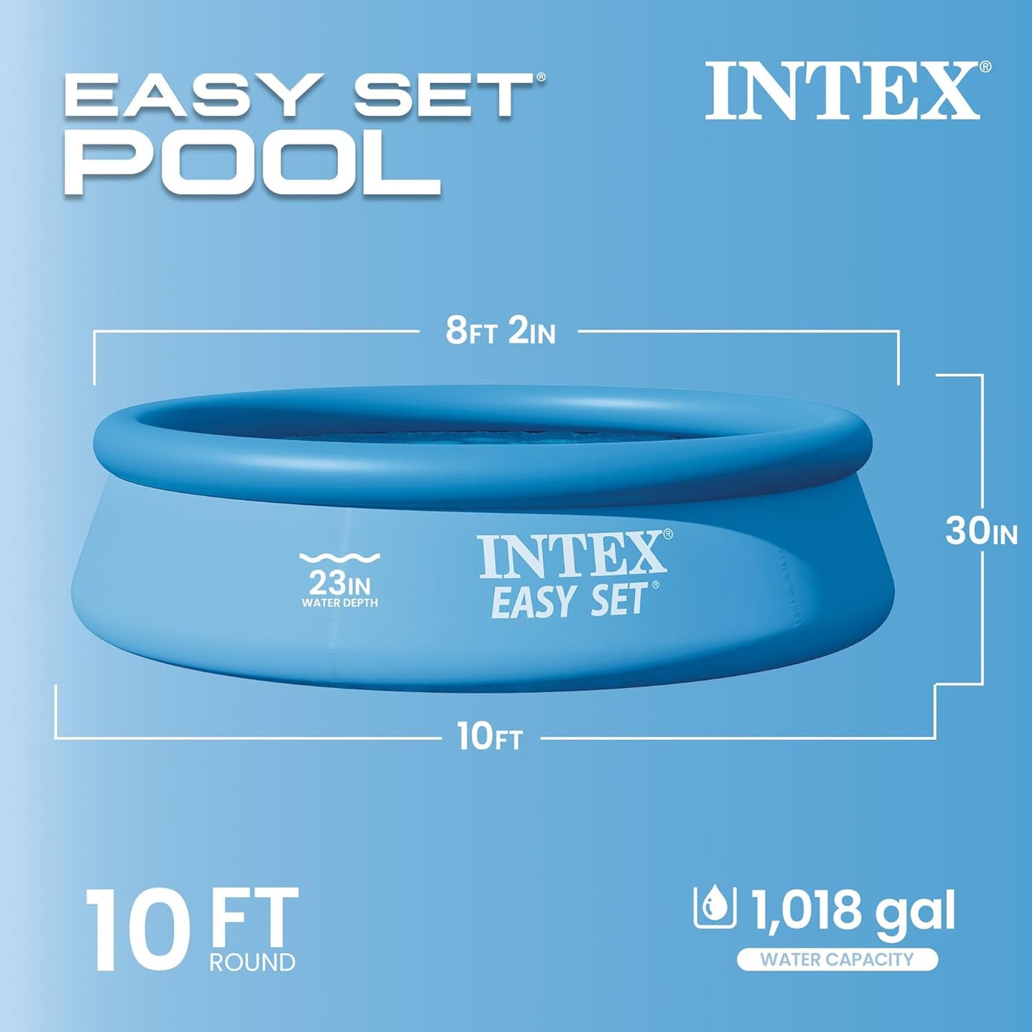 Intex Easy Set Round Inflatable Above Ground Pool 10ft x 30in
