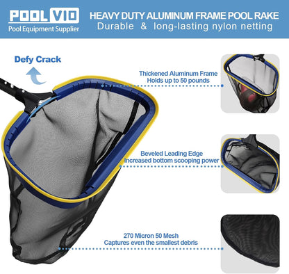 Poolvio 5-in-1 Pool Cleaning Kit with 13ft Adjustable Pole