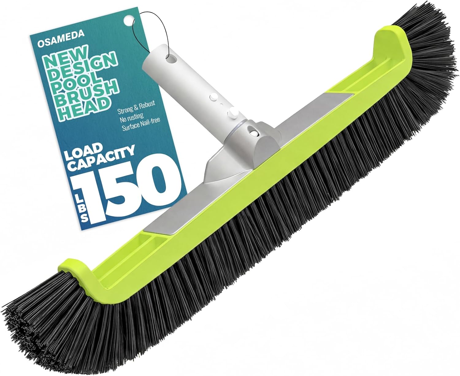 OSAMEDA 18in Curved Pool Brush Head for Swimming Pool Walls
