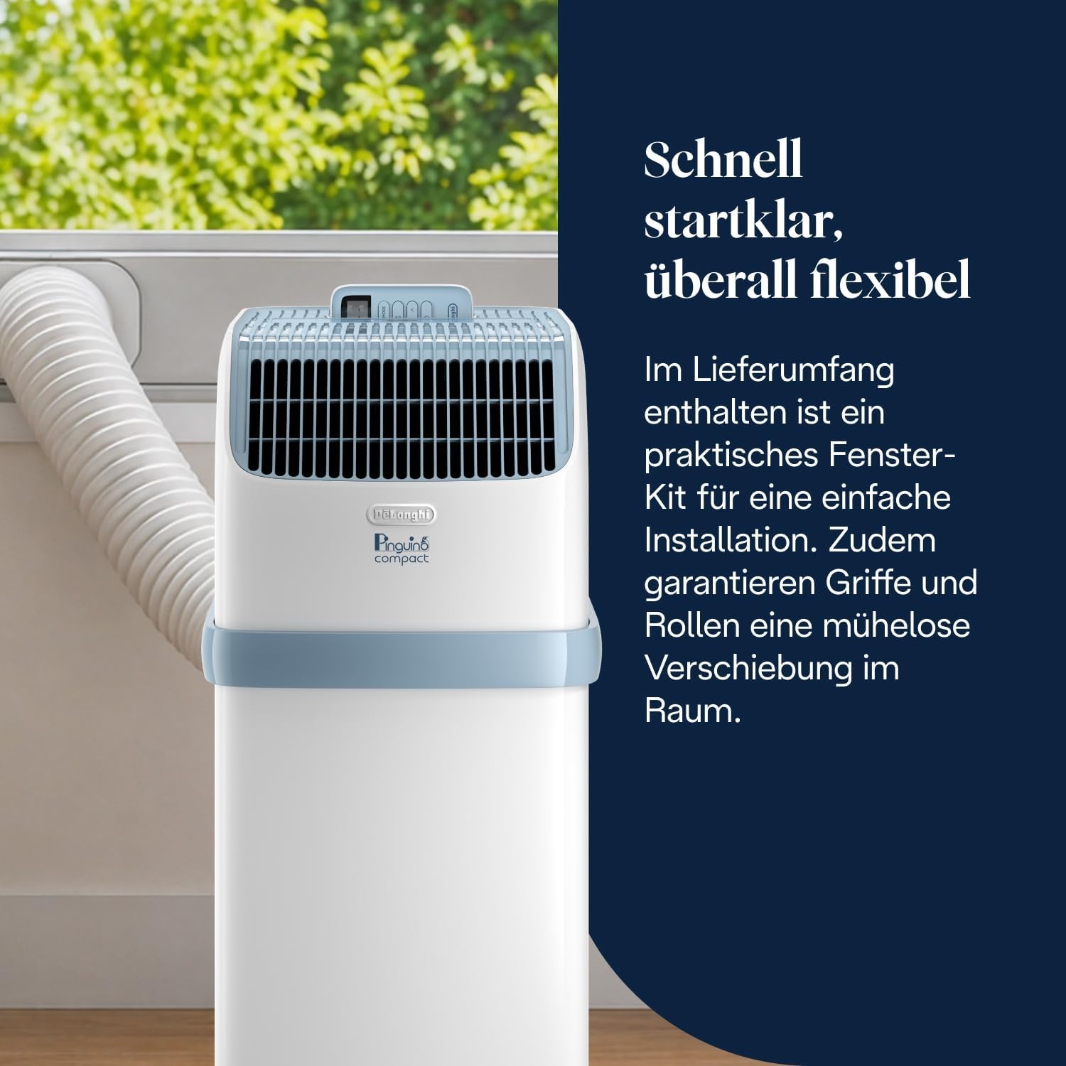 De'Longhi Pinguino Compact PAC ES72 YOUNG Mobiles Klimagerät 8300 BTU Weiß