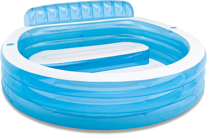 Intex Swim Center Inflatable Family Lounge Pool With Built-In Bench