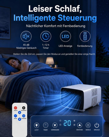 Athuniverth K7 Portable Air Conditioner 2700 BTU 3-in-1 Cooling Dehumidifier Fan White