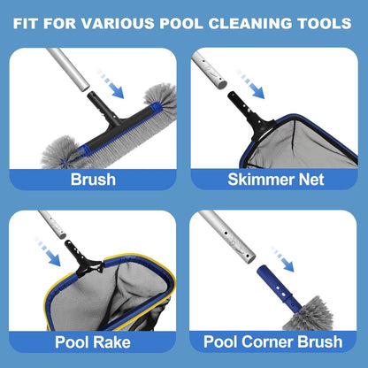 Poolvio 5-in-1 Pool Cleaning Kit with 13ft Adjustable Pole