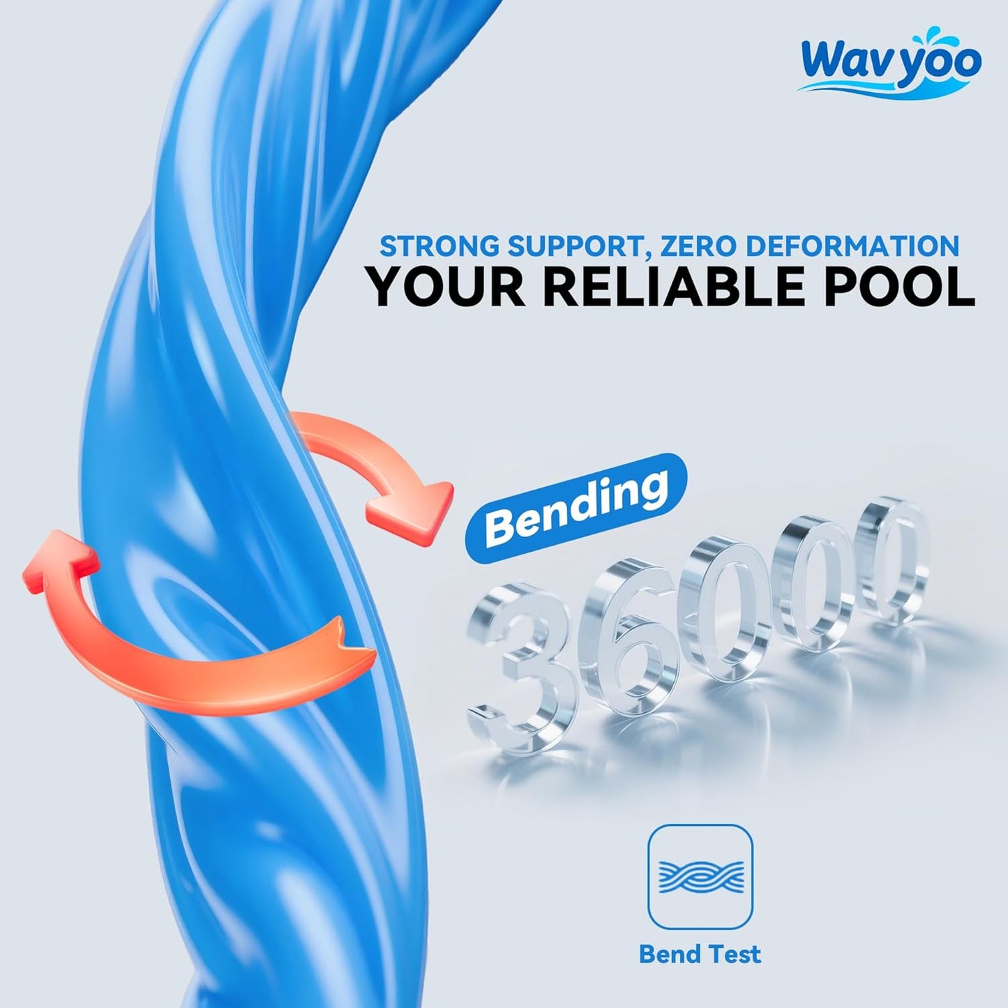WavYoo 10ft Inflatable Pool Oversized Rectangular Swimming Pool Blue