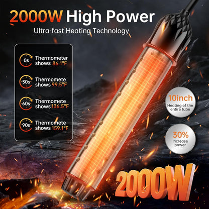 Coituer Koire 2000W Portable Immersion Water Heater with Digital Sensor