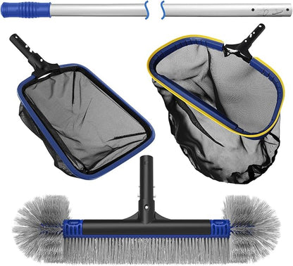 Poolvio 5-in-1 Pool Cleaning Kit with 13ft Adjustable Pole