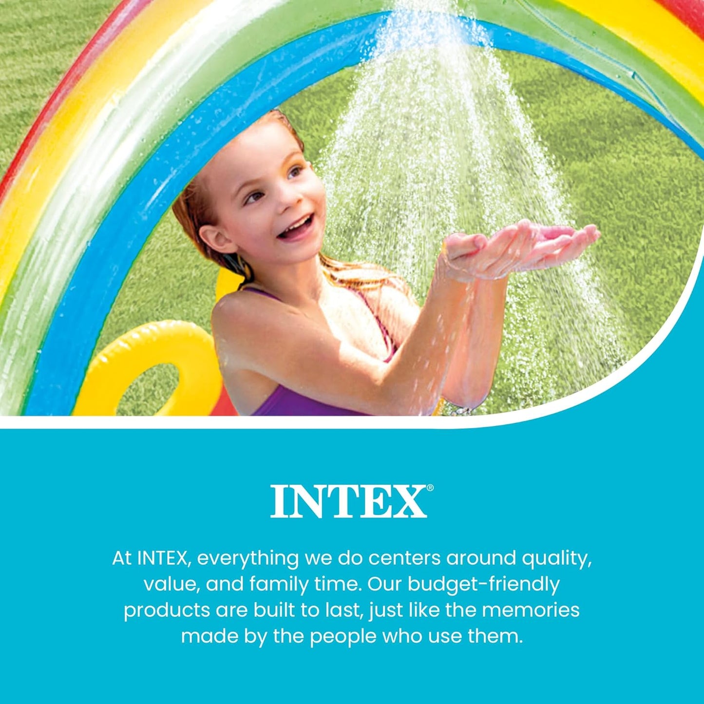 Intex 57453EP Rainbow Inflatable Play Center Pool With Slide 117in
