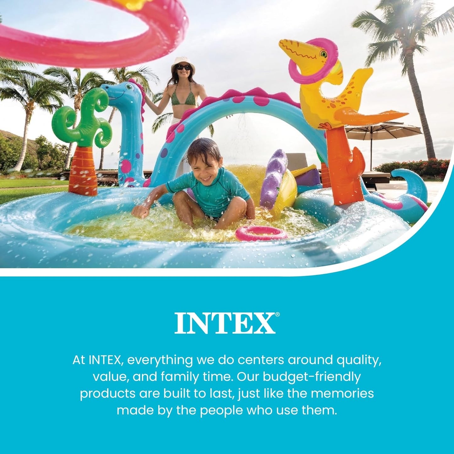 Intex Dinoland Inflatable Play Center Kiddie Outdoor Swimming Pool