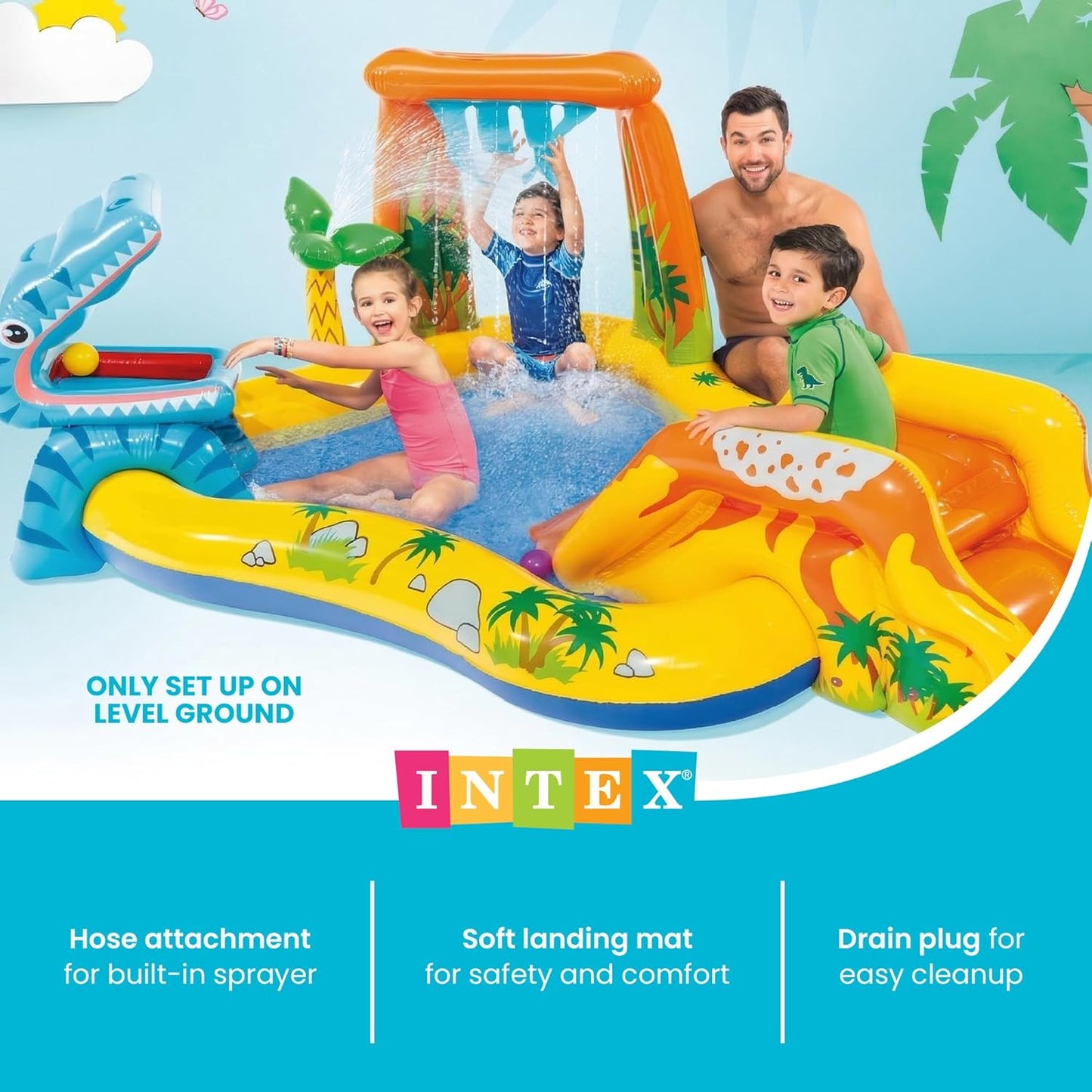 Intex Dinosaur Inflatable Play Center Water Park 98in