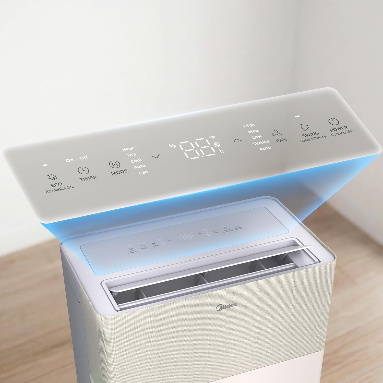 Midea PortaSplit-E Portable Air Conditioner 12000 BTU 4-in-1 Cooling Heating Dehumidifier Fan Peach