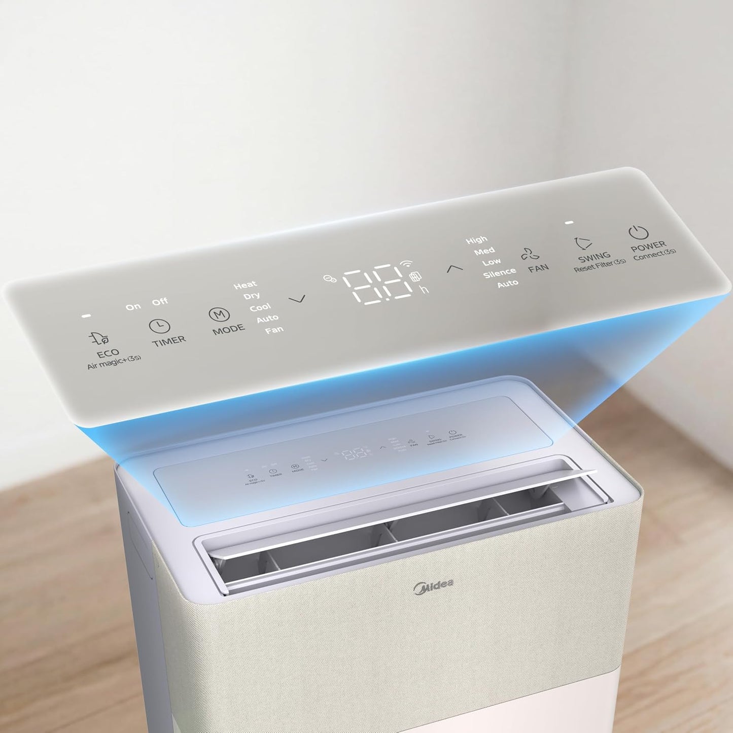 Midea PortaSplit-E Portable Air Conditioner 12000 BTU 4-in-1 Cooling Heating Dehumidifier Fan Peach